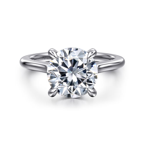 14K White Gold Round Diamond Engagement Ring