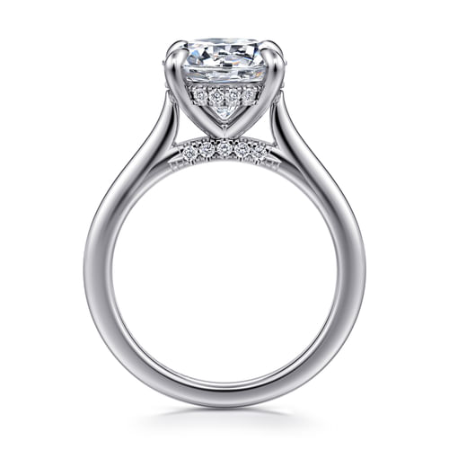 14K White Gold Round Diamond Engagement Ring