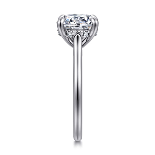 14K White Gold Round Diamond Engagement Ring