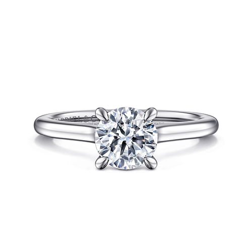 14K White Gold Round Diamond Engagement Ring