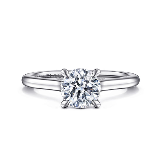 Gabriel - 14K White Gold Round Diamond Engagement Ring