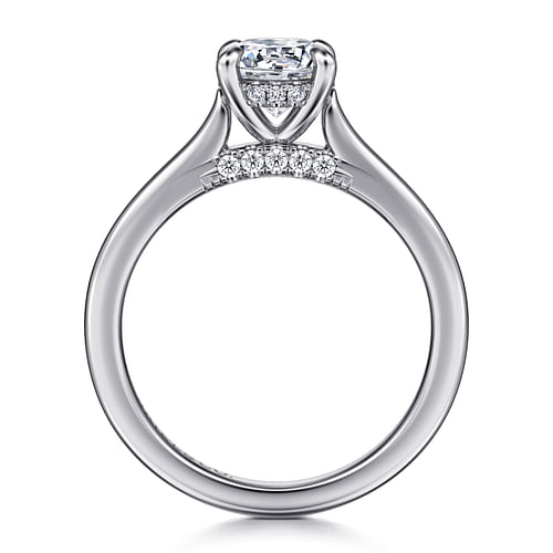 14K White Gold Round Diamond Engagement Ring