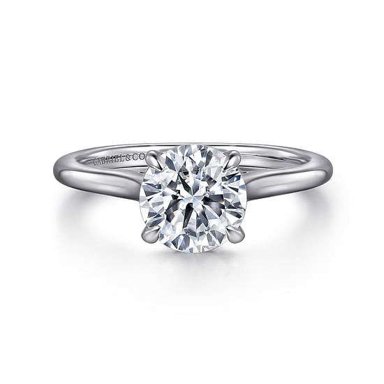 Gabriel - 14K White Gold Round Diamond Engagement Ring