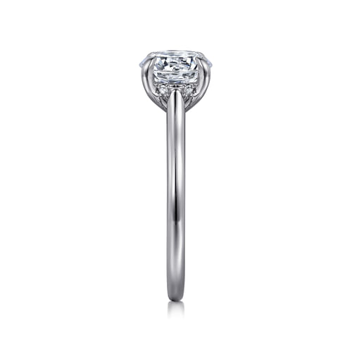 14K White Gold Round Diamond Engagement Ring