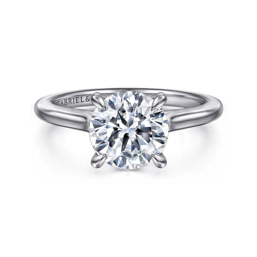 14K White Gold Round Diamond Engagement Ring