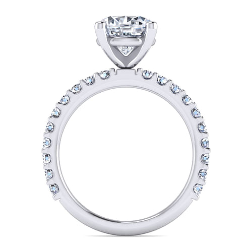 14K White Gold Round Diamond Engagement Ring