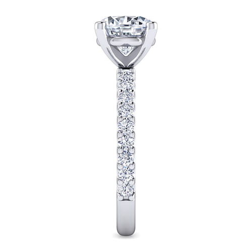 14K White Gold Round Diamond Engagement Ring