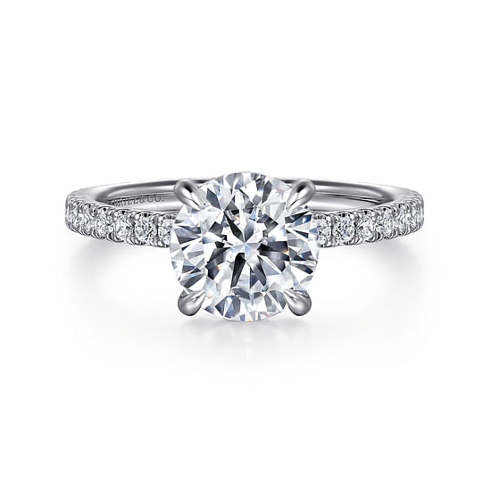 Gabriel - 14K White Gold Round Diamond Engagement Ring