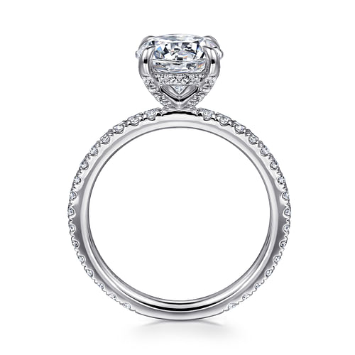 14K White Gold Round Diamond Engagement Ring