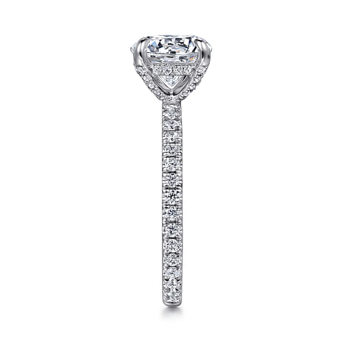 14K White Gold Round Diamond Engagement Ring