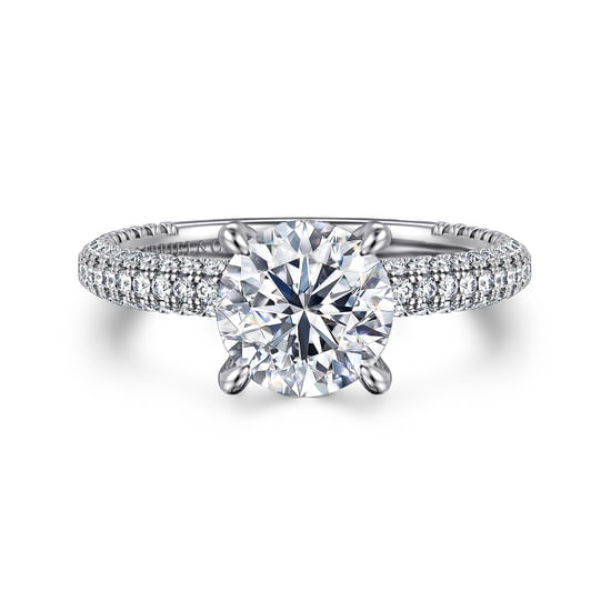Gabriel - 14K White Gold Round Diamond Engagement Ring