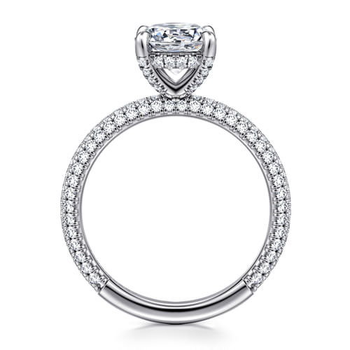 14K White Gold Round Diamond Engagement Ring