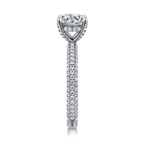 14K White Gold Round Diamond Engagement Ring