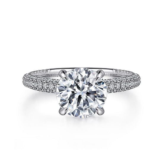 Gabriel - 14K White Gold Round Diamond Engagement Ring