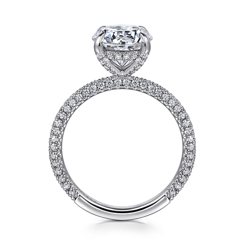 14K White Gold Round Diamond Engagement Ring