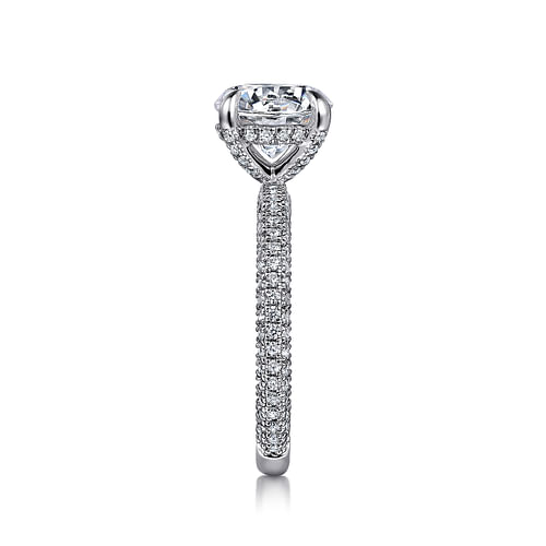 14K White Gold Round Diamond Engagement Ring