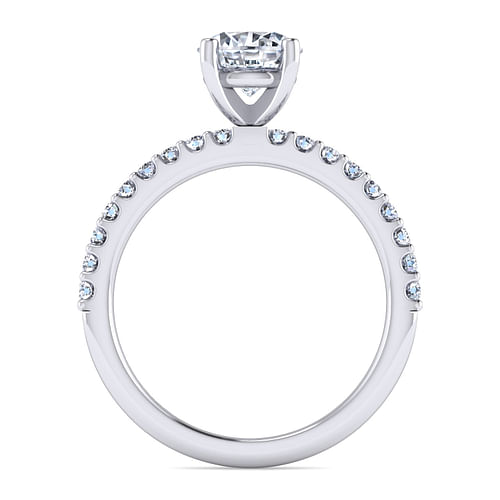 14K White Gold Round Diamond Engagement Ring