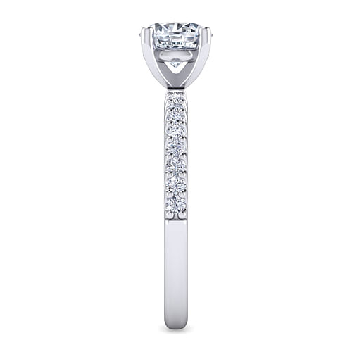 14K White Gold Round Diamond Engagement Ring