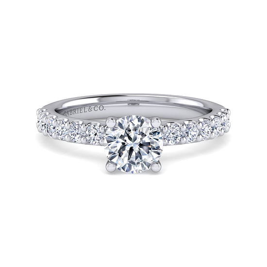 Gabriel - 14K White Gold Round Diamond Engagement Ring