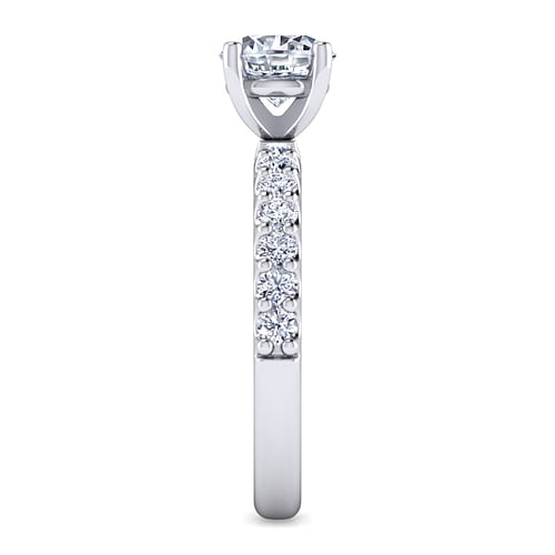 14K White Gold Round Diamond Engagement Ring