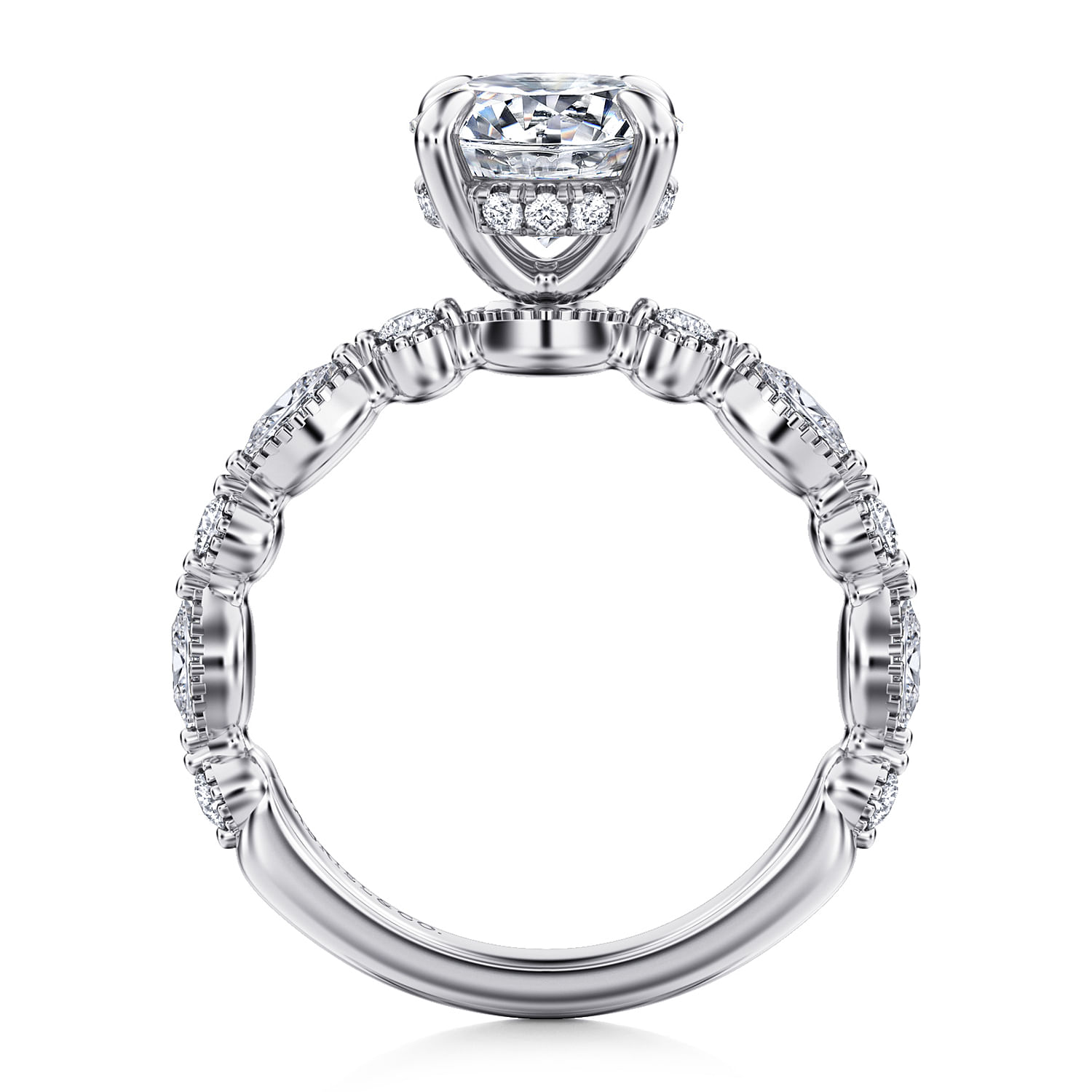 14K White Gold Round Diamond Engagement Ring