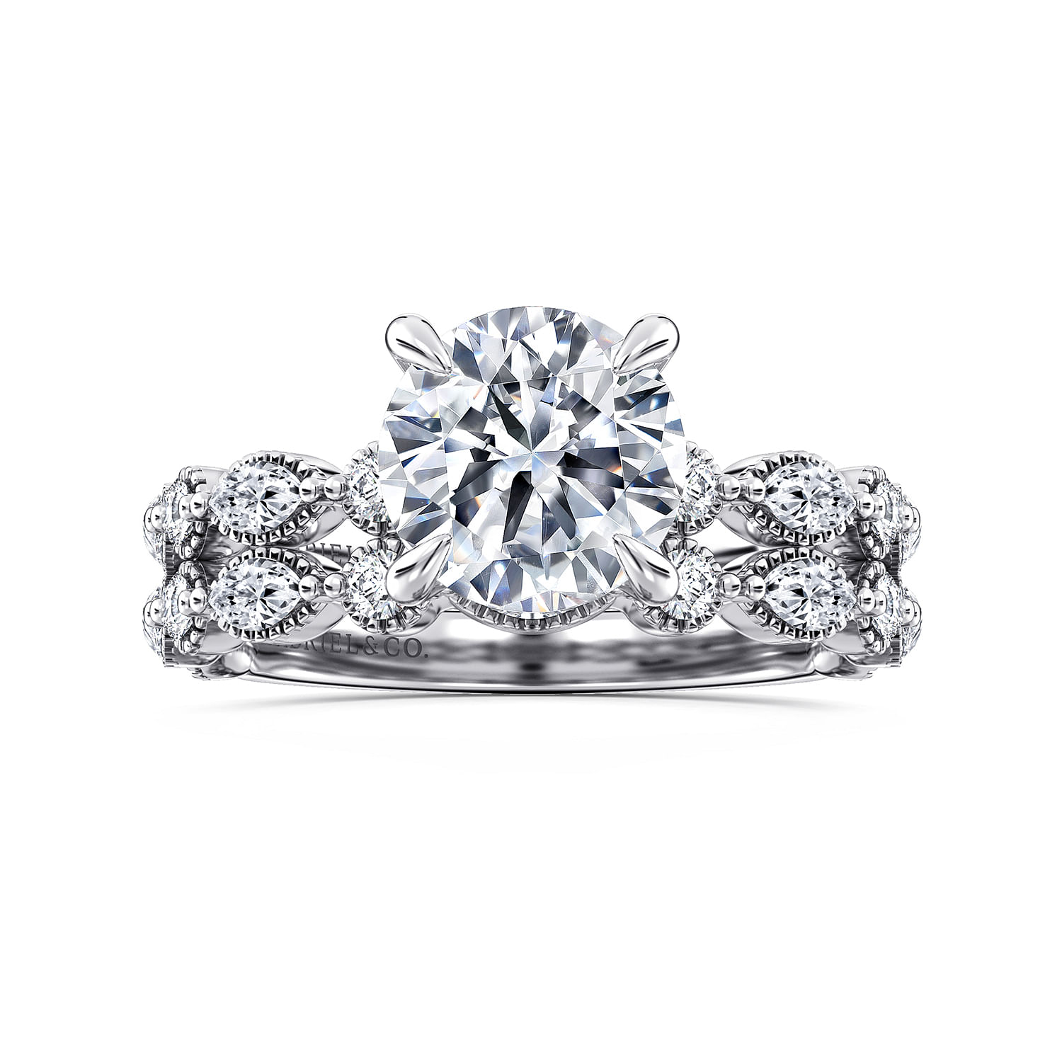 14K White Gold Round Diamond Engagement Ring