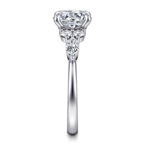 14K White Gold Round Diamond Engagement Ring