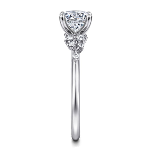 14K White Gold Round Diamond Engagement Ring