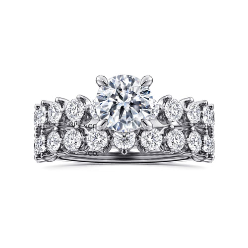 14K White Gold Round Diamond Engagement Ring