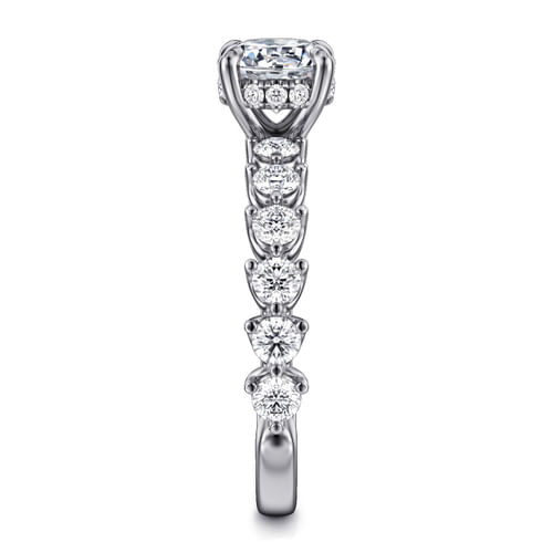 14K White Gold Round Diamond Engagement Ring