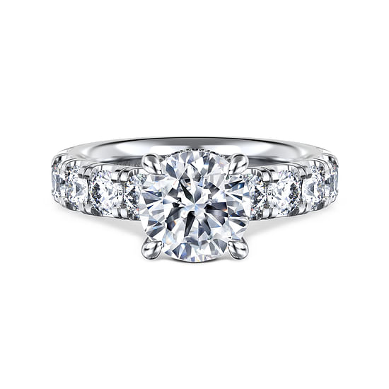 Gabriel - 14K White Gold Round Diamond Engagement Ring