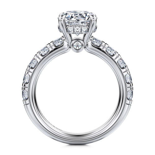 14K White Gold Round Diamond Engagement Ring