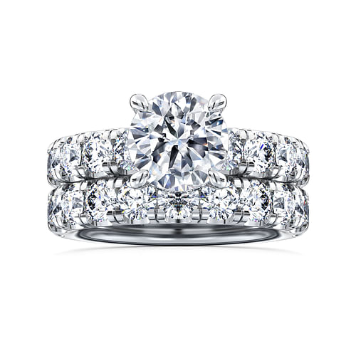 14K White Gold Round Diamond Engagement Ring