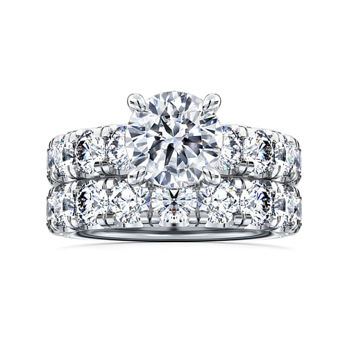 14K White Gold Round Diamond Engagement Ring