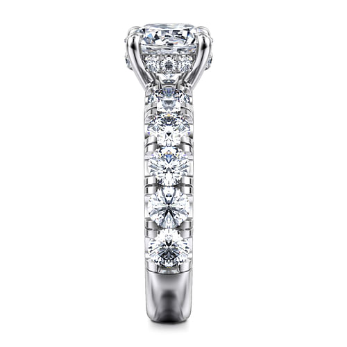 14K White Gold Round Diamond Engagement Ring