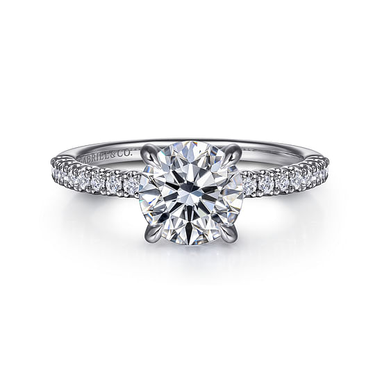 Gabriel - 14K White Gold Round Diamond Engagement Ring
