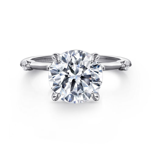 14K White Gold Round Diamond Engagement Ring