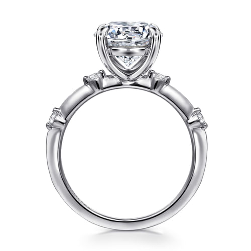 14K White Gold Round Diamond Engagement Ring