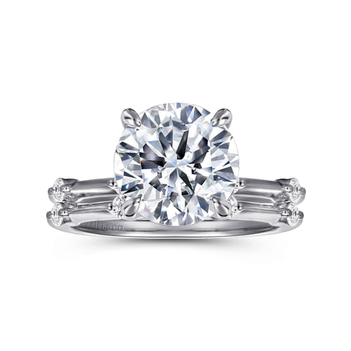 14K White Gold Round Diamond Engagement Ring