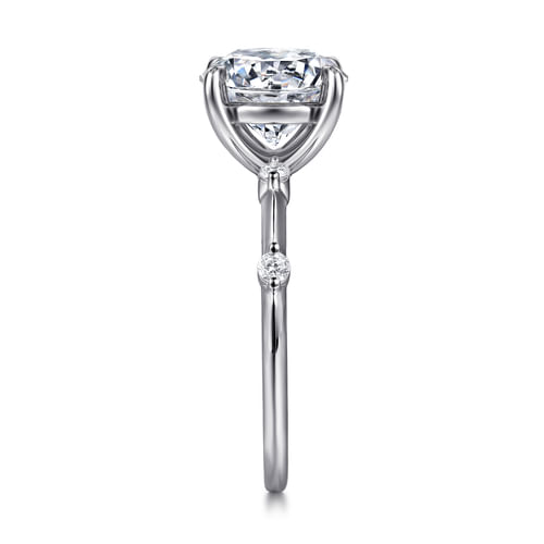 14K White Gold Round Diamond Engagement Ring