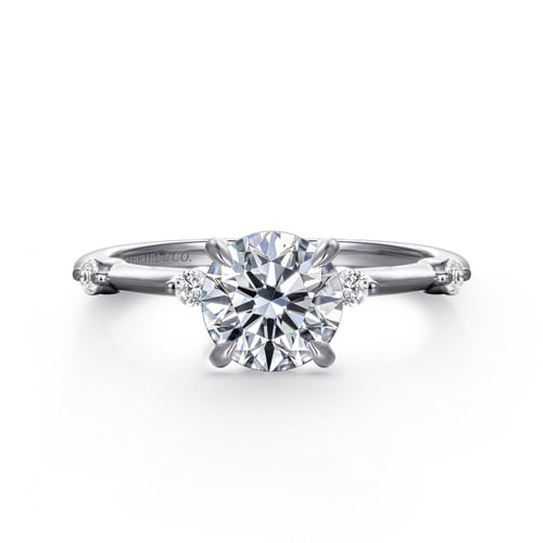 14K White Gold Round Diamond Engagement Ring