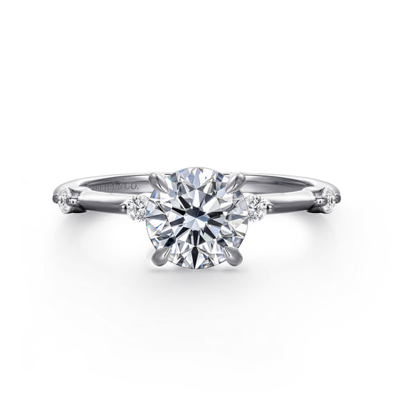 Gabriel - 14K White Gold Round Diamond Engagement Ring