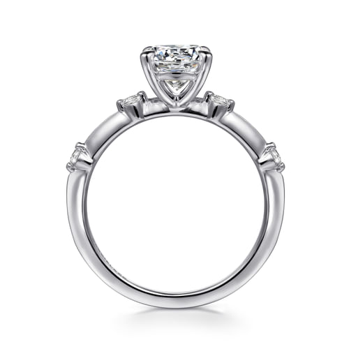 14K White Gold Round Diamond Engagement Ring