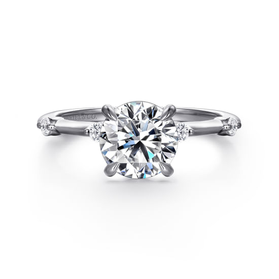 Gabriel - 14K White Gold Round Diamond Engagement Ring