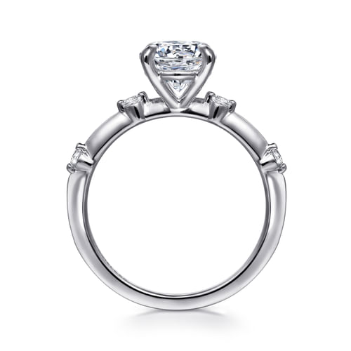 14K White Gold Round Diamond Engagement Ring