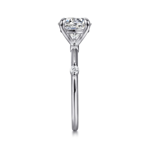 14K White Gold Round Diamond Engagement Ring