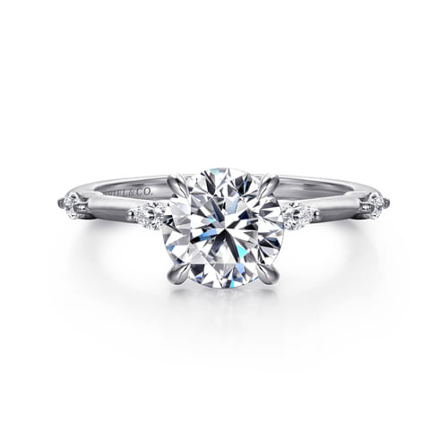 14K White Gold Round Diamond Engagement Ring
