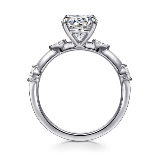 14K White Gold Round Diamond Engagement Ring