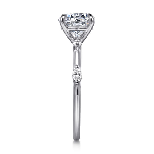 14K White Gold Round Diamond Engagement Ring