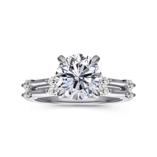 14K White Gold Round Diamond Engagement Ring